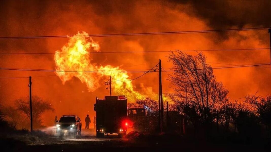 foco de incendio en las sierras de córdoba