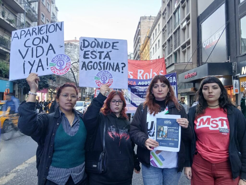 Manifestación por la aparición con vida de Agostina