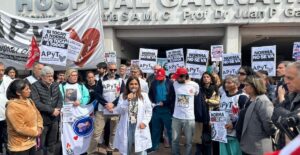 La conferencia de prensa en el Hospital Garrahan contra el ataque y la persecución a Norma Lezana