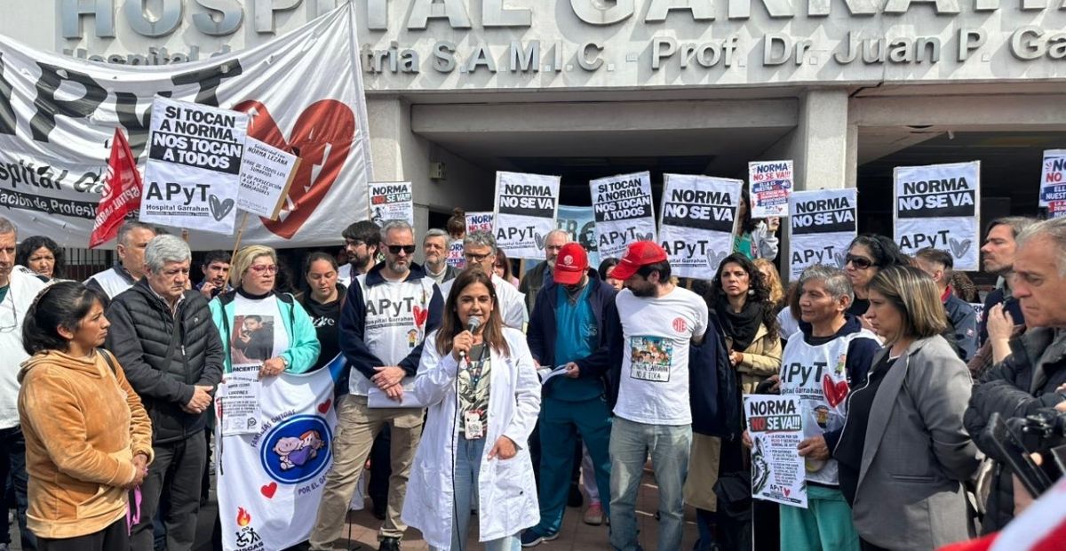 La conferencia de prensa en el Hospital Garrahan contra el ataque y la persecución a Norma Lezana