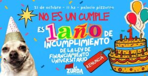 Estudiantes universitarios de La Zurda se movilizan al Palacio Pizzurno para exigir presupuesto